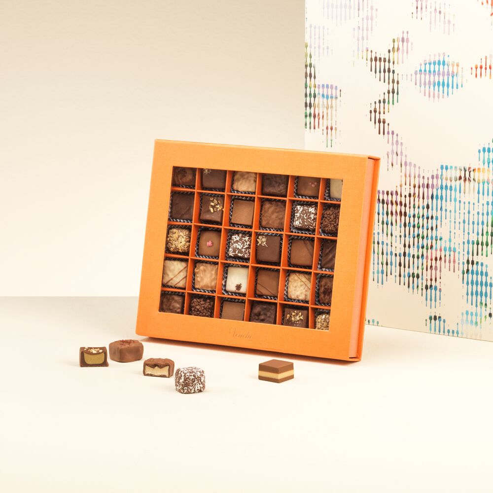 ORANGE BOX 30 ASSORTED PRALINES 13.12 oz