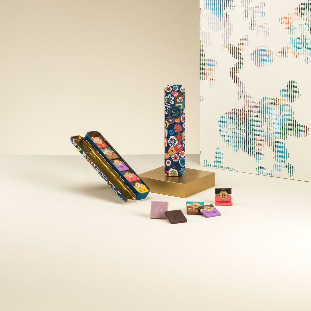 Murrine Pen Holder Tin with Granblend chocolates 2.46 oz
