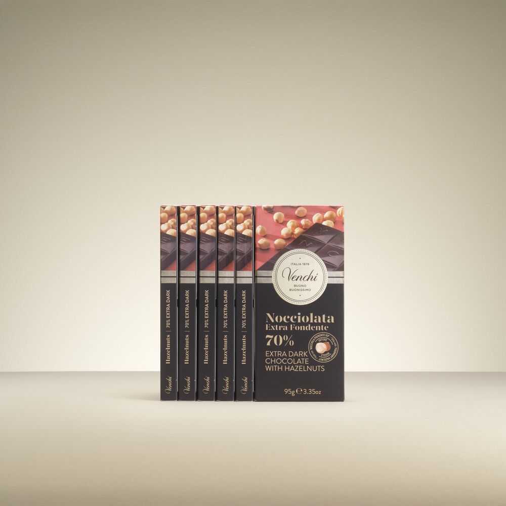70% Dark Chocolate Hazelnut Bars Bundle of 6